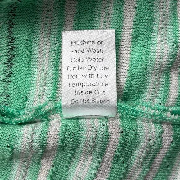 Ming Wang Size XL Longline Cardigan Sweater Green Black Knit - Picture 5 of 5